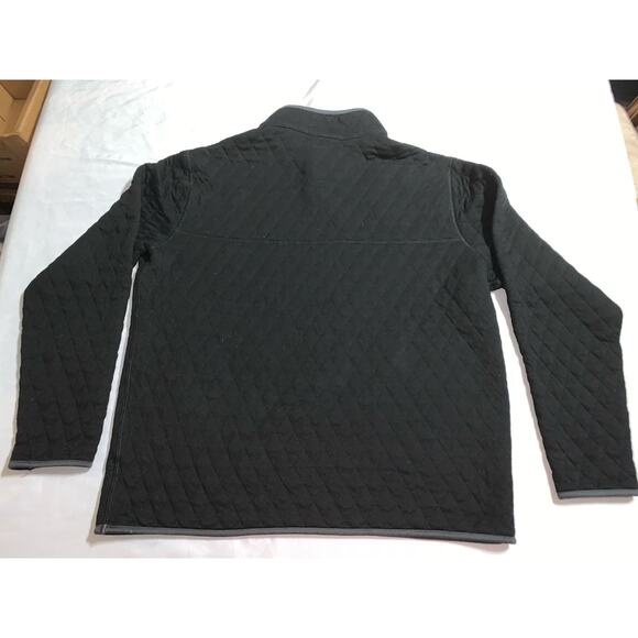 Black Quilted Pullover Snap Closure With Grey Inside - Picture 3 of 3